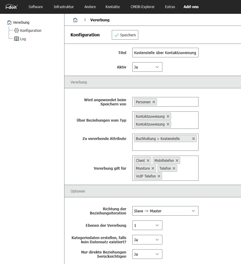 i-doit Vererbung Add-on — Vererbungsregeln definieren