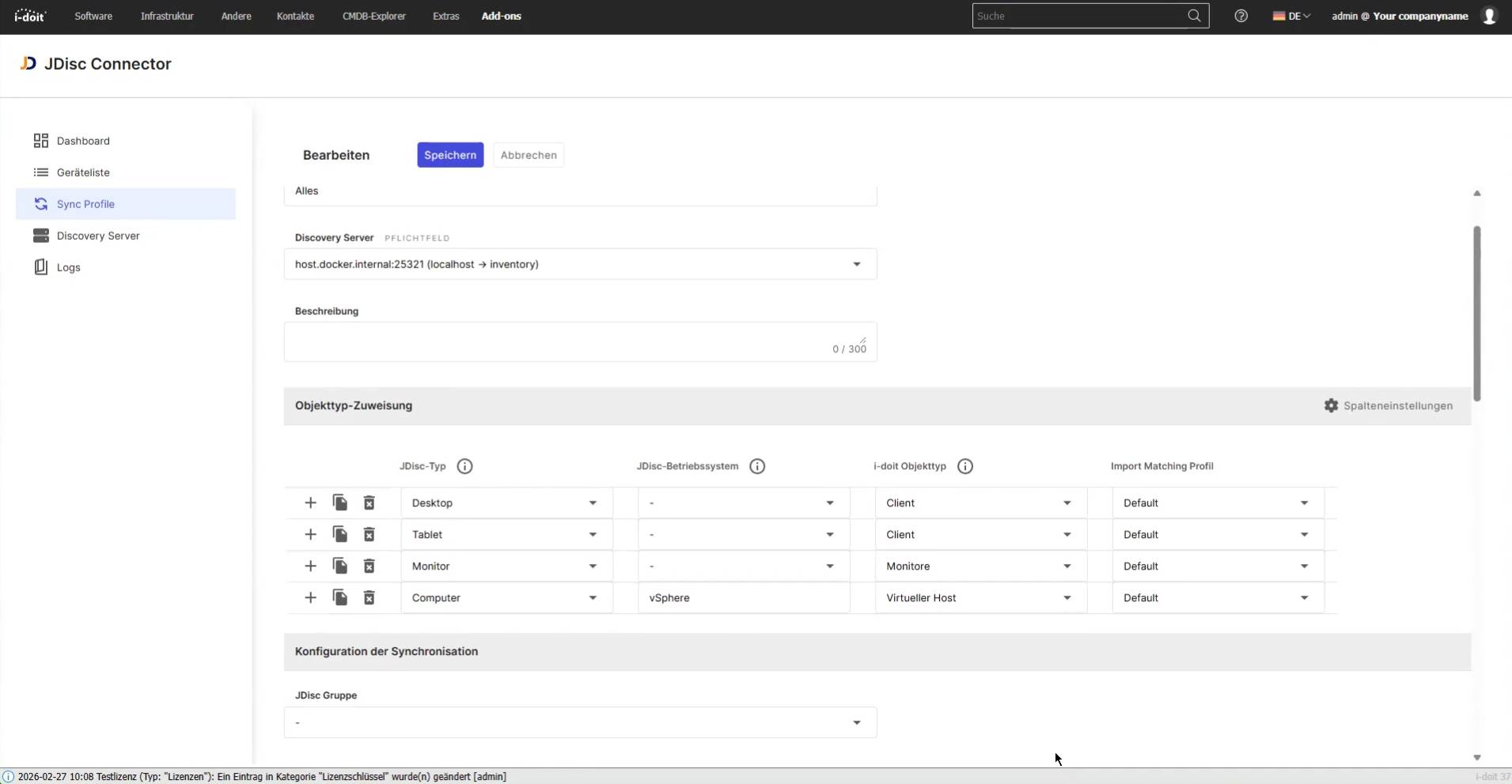JDisc Discovery Import in i-doit